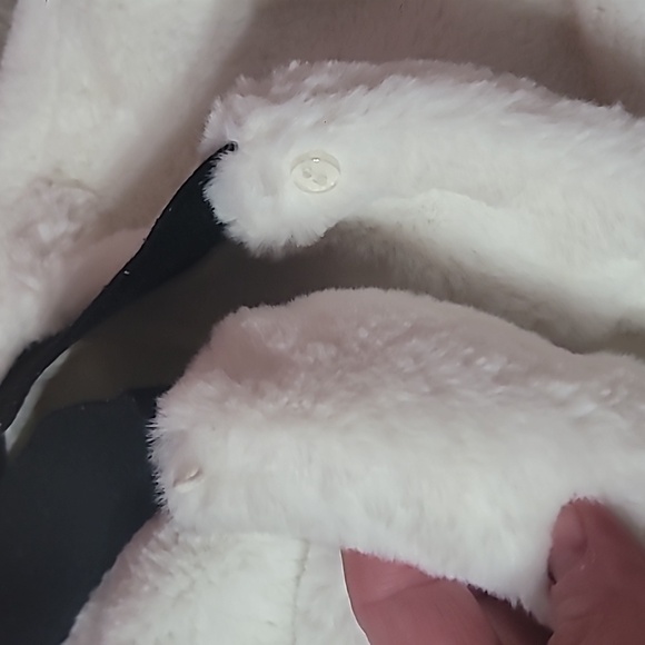 Disney Mickey Mouse 90th Anniversary Faux Fur White Bomber Jacket XL - Picture 5 of 6